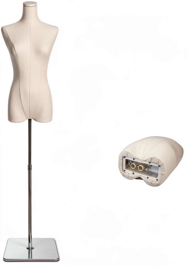 EaseHome Dress Form Mannequin Adjustable Height Torso with Metal Stand-2