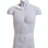 Male Mannequin Torso Store Supply Warehouse White Plastic with Hook-0