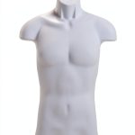 Male Mannequin Torso Store Supply Warehouse White Plastic with Hook-0