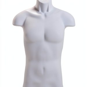Male Mannequin Torso Store Supply Warehouse White Plastic with Hook-0