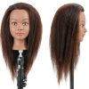 FABA 100% Real Hair Mannequin Head with Hair Doll Head Styling 20"-22" Cosmetology Manikin Practice Head Hairdresser Doll Head for Dyeing Cutting Braiding with Clamp Stand-2