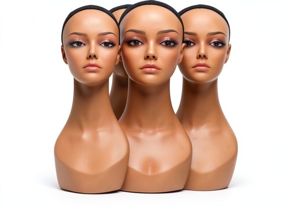 4 Pcs Lifelike Mannequin Head Wig Stand L7 MANNEQUIN Realistic Display-0