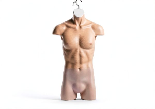 Male Mannequin Torso Store Supply Warehouse White Plastic with Hook-5