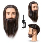 Hairingrid Male Mannequin Head Human Hair with Clamp – Black 8‑10in-0