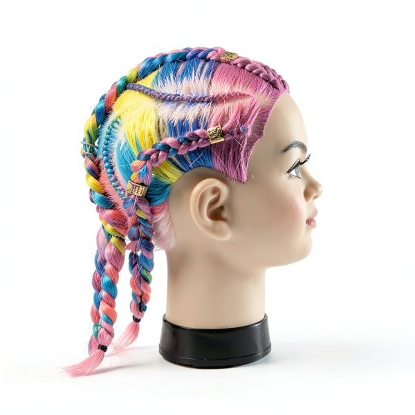Headfix 26"-28" Long Hair Mannequin Synthetic Fiber Hairdresser Practice Styling Training Cosmetology Manikin Doll With Clamp (6F1919w0320)-5