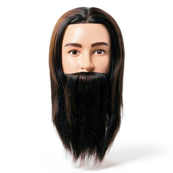 Hairingrid Male Mannequin Head Human Hair with Clamp – Black 8‑10in-3