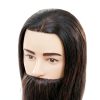 Hairingrid Male Mannequin Head Human Hair with Clamp – Black 8‑10in-4