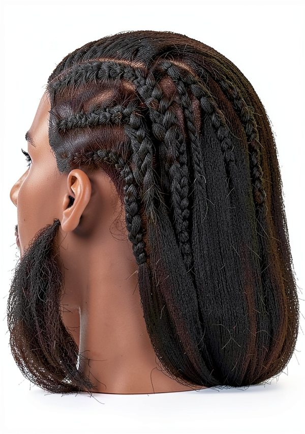 FABA 100% Real Hair Mannequin Head with Hair Doll Head Styling 20"-22" Cosmetology Manikin Practice Head Hairdresser Doll Head for Dyeing Cutting Braiding with Clamp Stand-4
