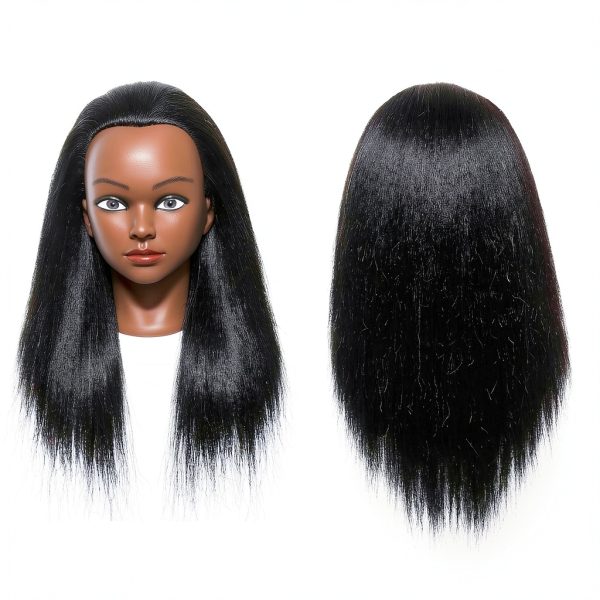 Mannequin Head with 100% Real Human Hair Cosmetology Styling Doll 14in-2
