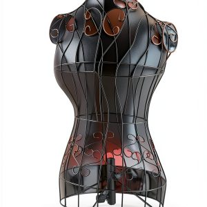 Bonnlo Female Wire Dress Form Vintage Style Adjustable Mannequin Black-0
