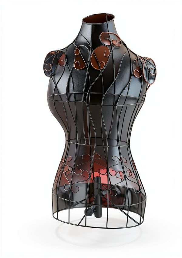 Bonnlo Female Wire Dress Form Vintage Style Adjustable Mannequin Black-0