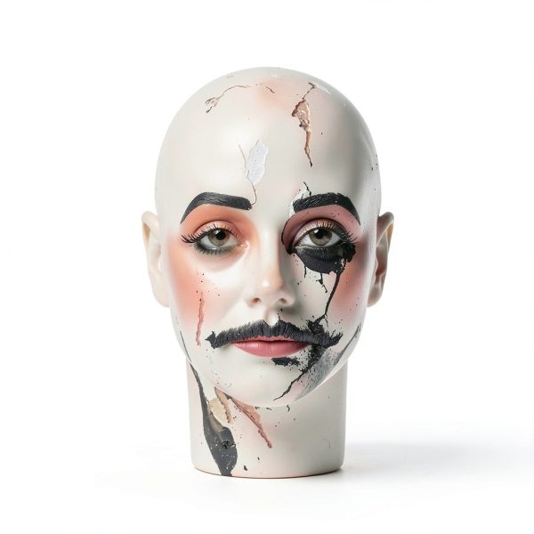 Mannequin Head Practice Bangshi Soft Silicone Beige 4 Piece Set-5