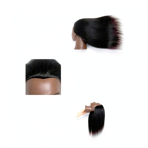 Mannequin Head with 100% Real Human Hair Cosmetology Styling Doll 14in-5