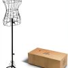 Bonnlo Female Wire Dress Form Vintage Style Adjustable Mannequin Black-6