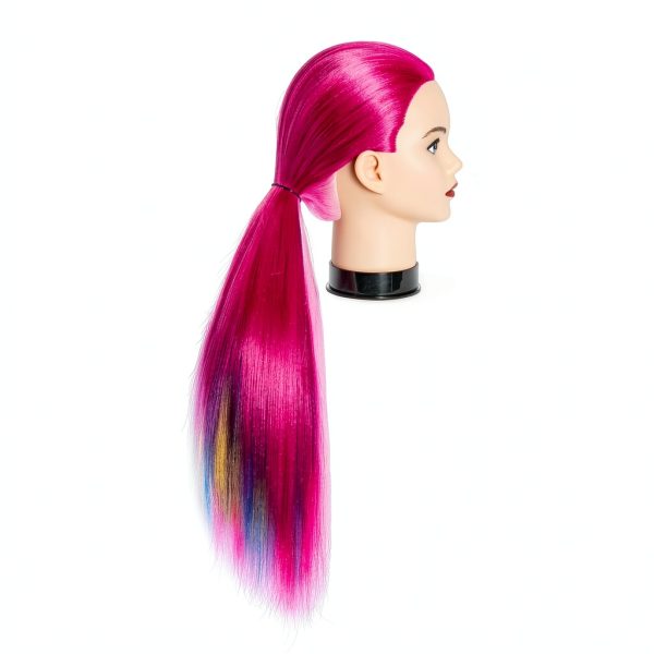Headfix 26"-28" Long Hair Mannequin Synthetic Fiber Hairdresser Practice Styling Training Cosmetology Manikin Doll With Clamp (6F1919w0320)-3