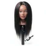 Mannequin Head with 100% Real Human Hair Cosmetology Styling Doll 14in-0