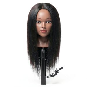 Mannequin Head with 100% Real Human Hair Cosmetology Styling Doll 14in-0