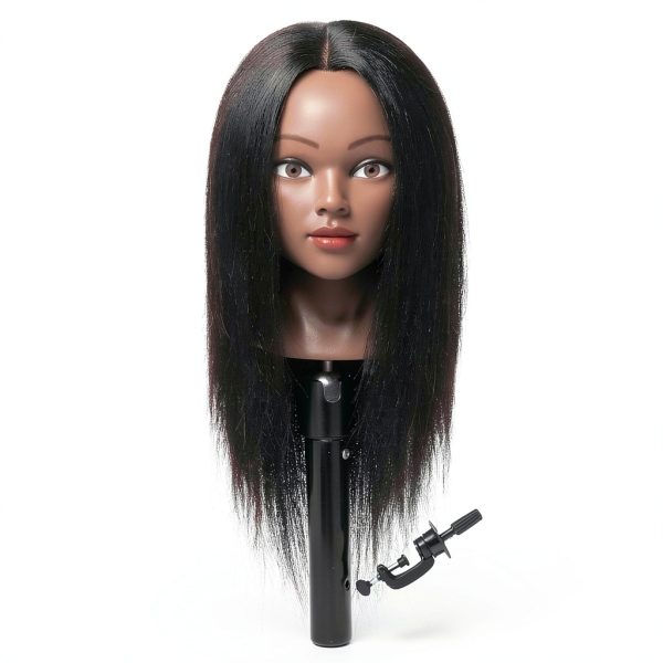 Mannequin Head with 100% Real Human Hair Cosmetology Styling Doll 14in-0