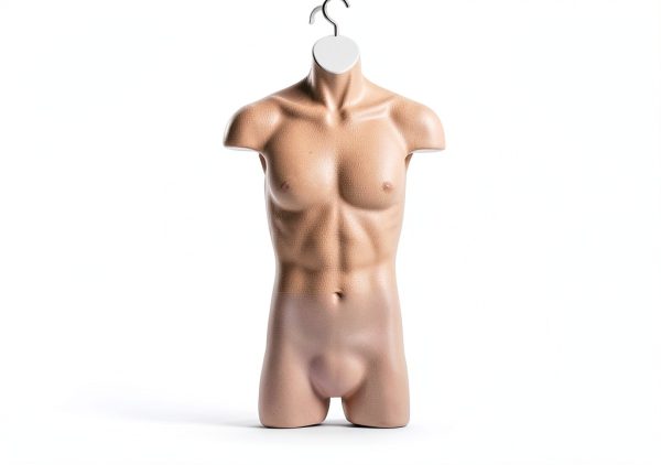 Male Mannequin Torso Store Supply Warehouse White Plastic with Hook-3