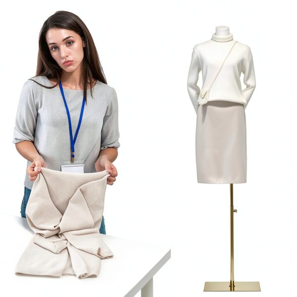 Female Mannequin Dress Form Torso – White 47‑83″ by Cao Qi Long-1