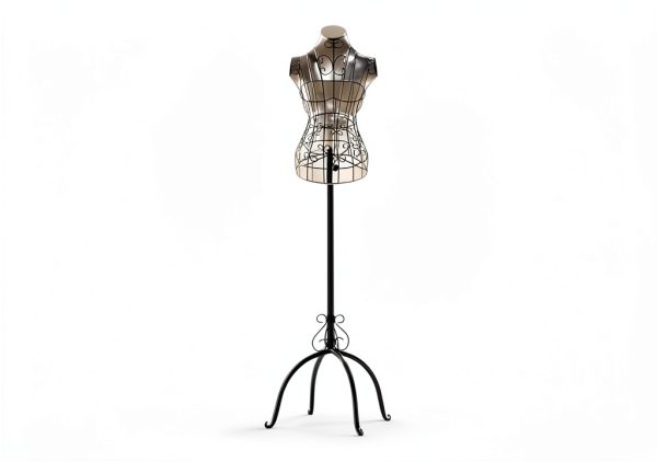 Bonnlo Female Wire Dress Form Vintage Style Adjustable Mannequin Black-3