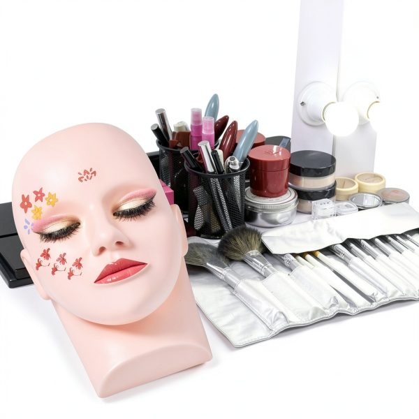 Pro Training Mannequin Flat Head Silicone Makeup Head Yephets 23cm-2