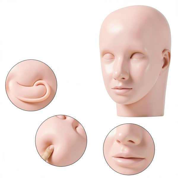 Pro Training Mannequin Flat Head Silicone Makeup Head Yephets 23cm-1